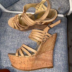 Like New Nude Wedge Heels